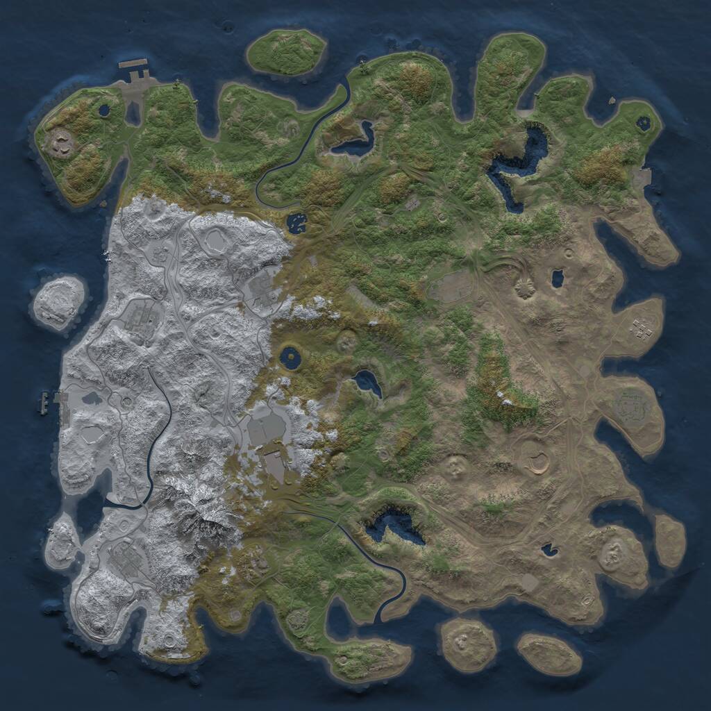 Rust Map: Procedural Map, Size: 5000, Seed: 1895940000, 17 Monuments