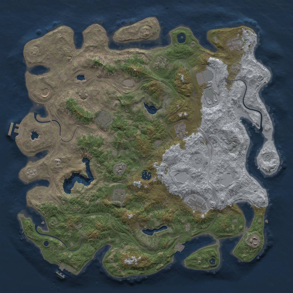 Rust Map: Procedural Map, Size: 4500, Seed: 385871600, 17 Monuments