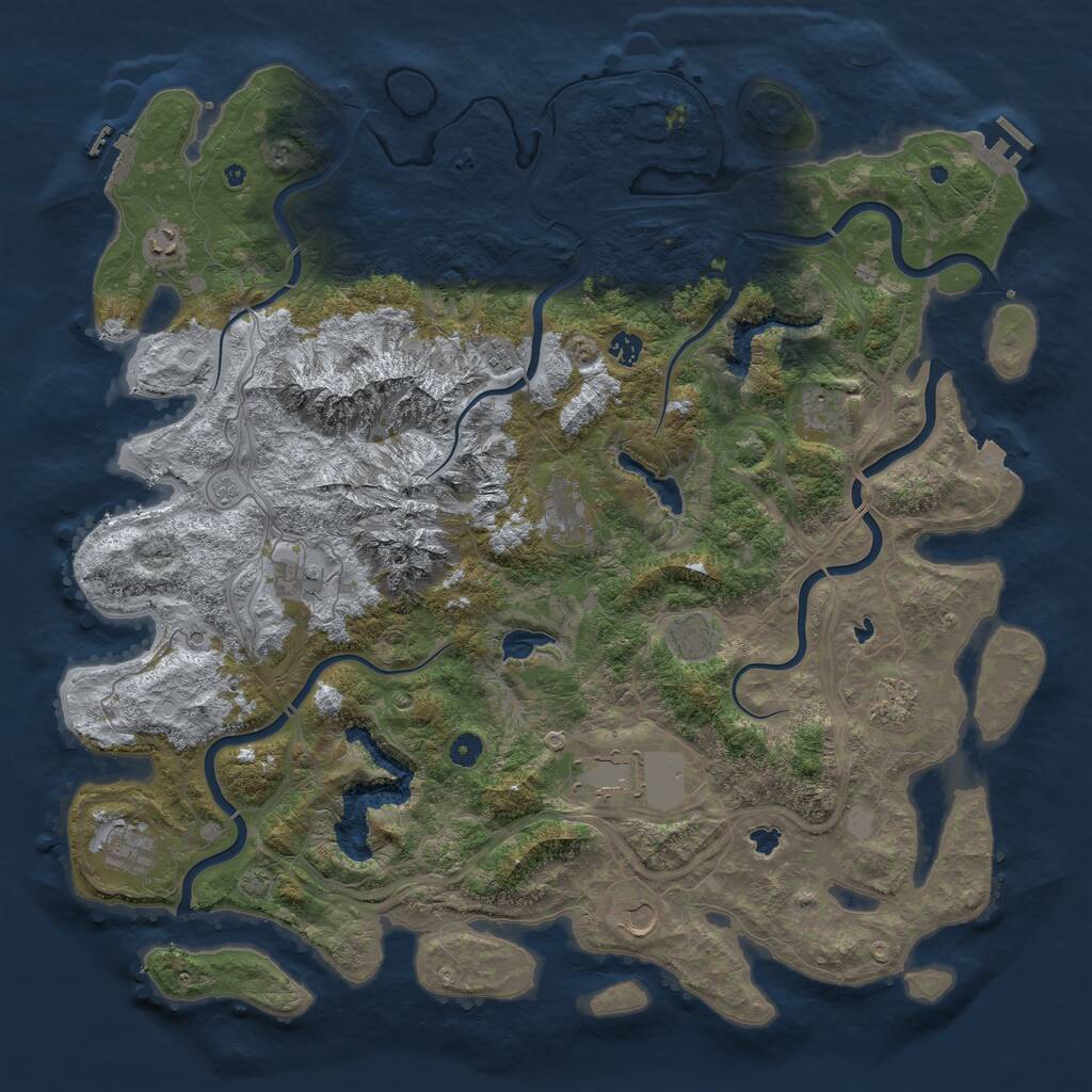 Rust Map: Procedural Map, Size: 5000, Seed: 812, 17 Monuments