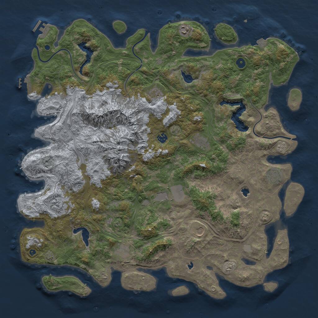 Rust Map: Procedural Map, Size: 5000, Seed: 812, 16 Monuments