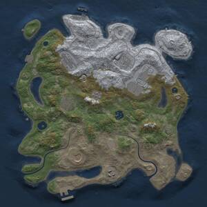 Thumbnail Rust Map: Procedural Map, Size: 3500, Seed: 726755152, 14 Monuments