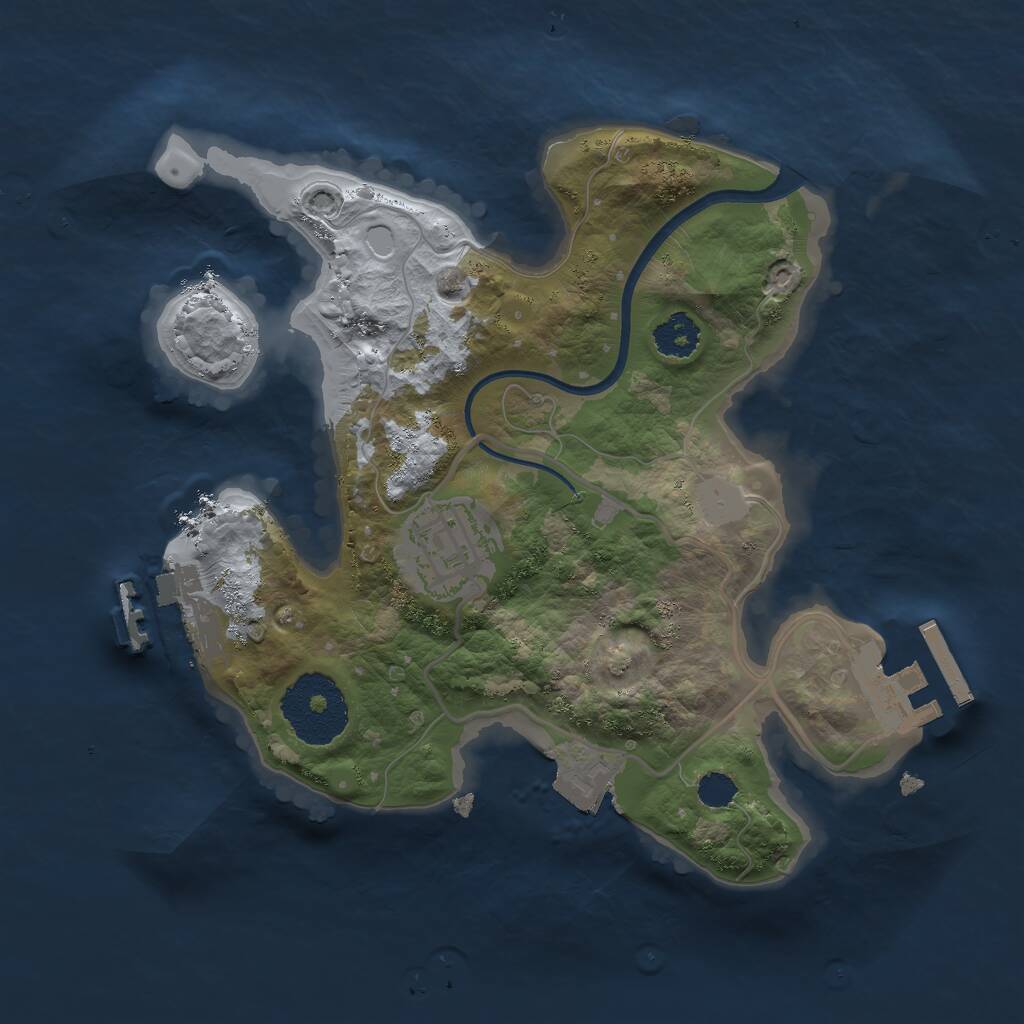 Rust Map: Procedural Map, Size: 2300, Seed: 1629204557, 4 Monuments