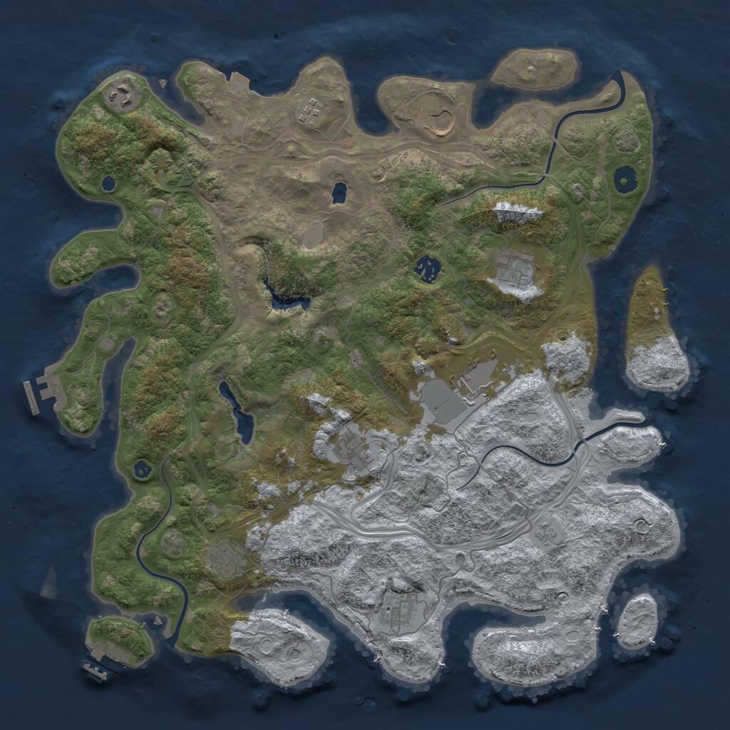 Rust Map: Procedural Map, Size: 4250, Seed: 630633043, 15 Monuments