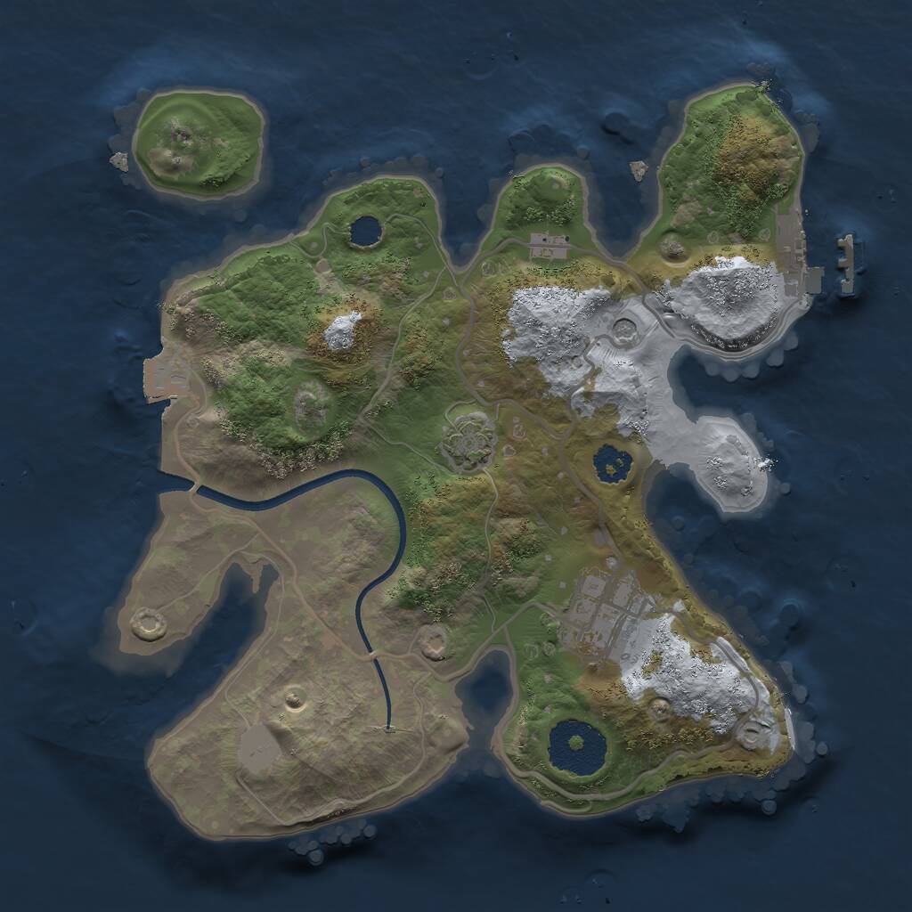 Rust Map: Procedural Map, Size: 2400, Seed: 100000, 5 Monuments