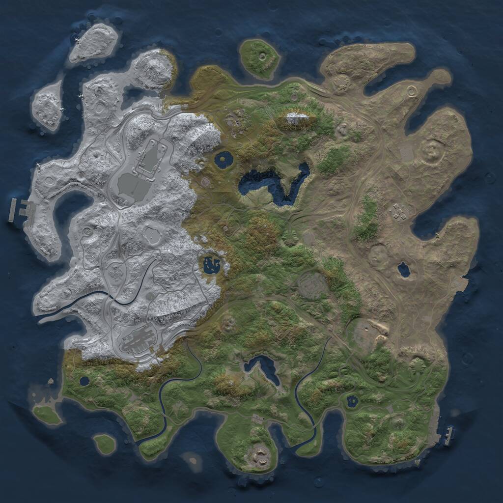 Rust Map: Procedural Map, Size: 4250, Seed: 418694129, 14 Monuments