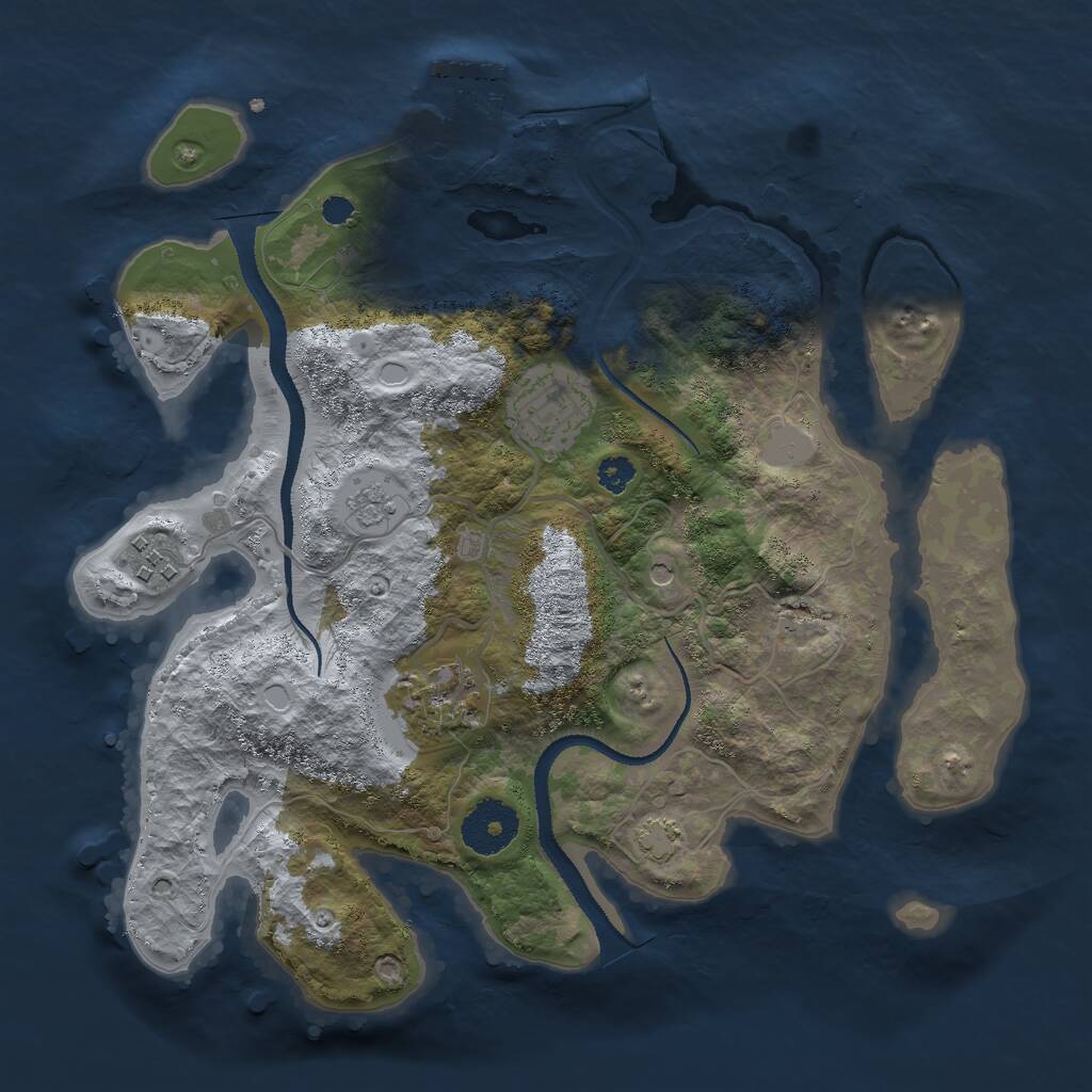 Rust Map: Procedural Map, Size: 3000, Seed: 2727272, 8 Monuments