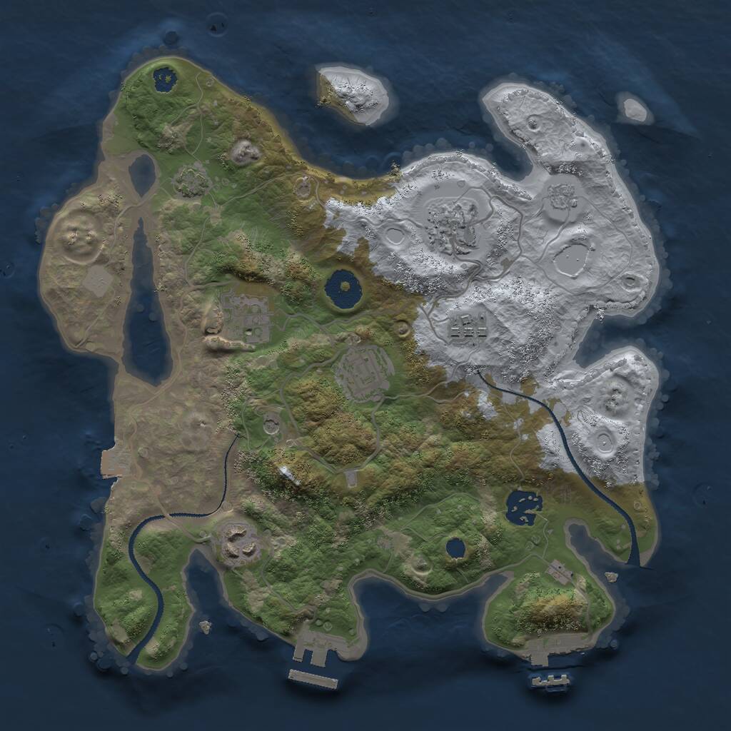 Rust Map: Procedural Map, Size: 3000, Seed: 351000186, 12 Monuments