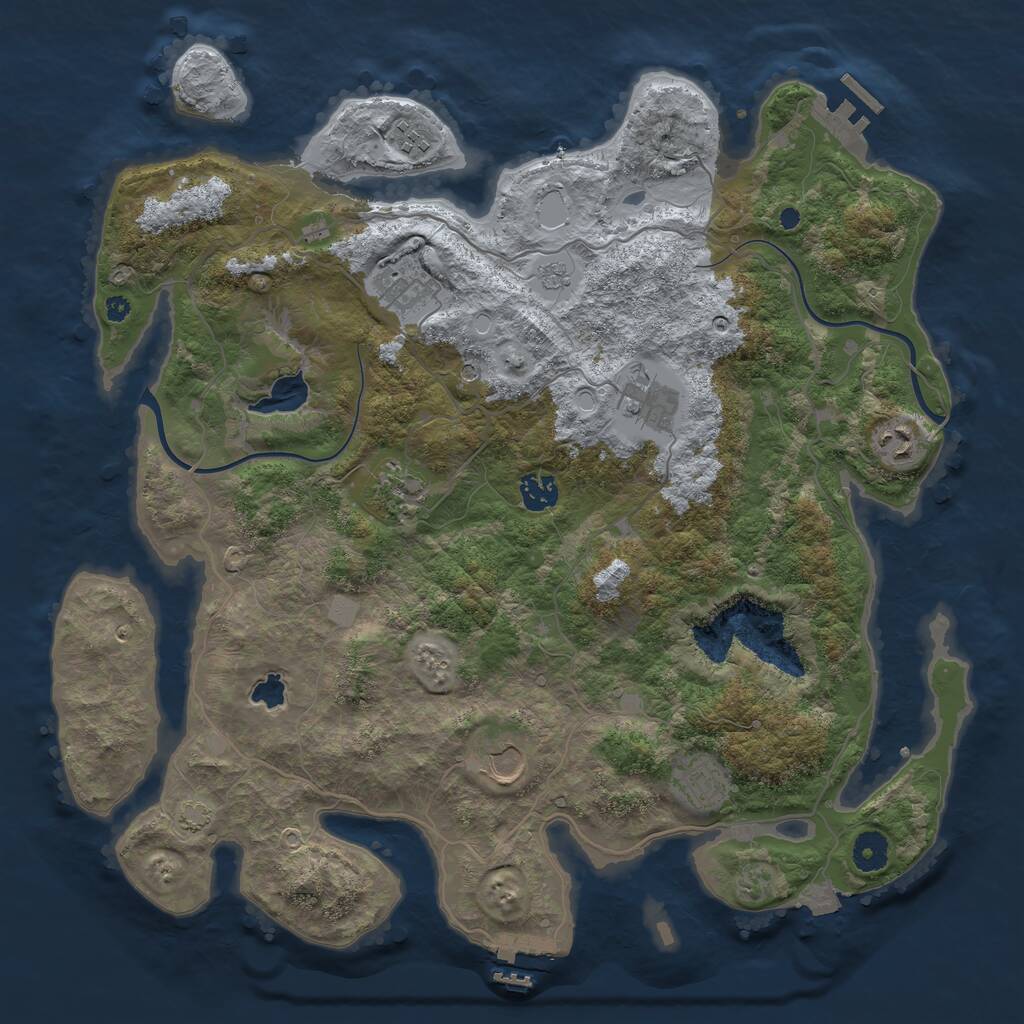 Rust Map: Procedural Map, Size: 4000, Seed: 329374979, 14 Monuments