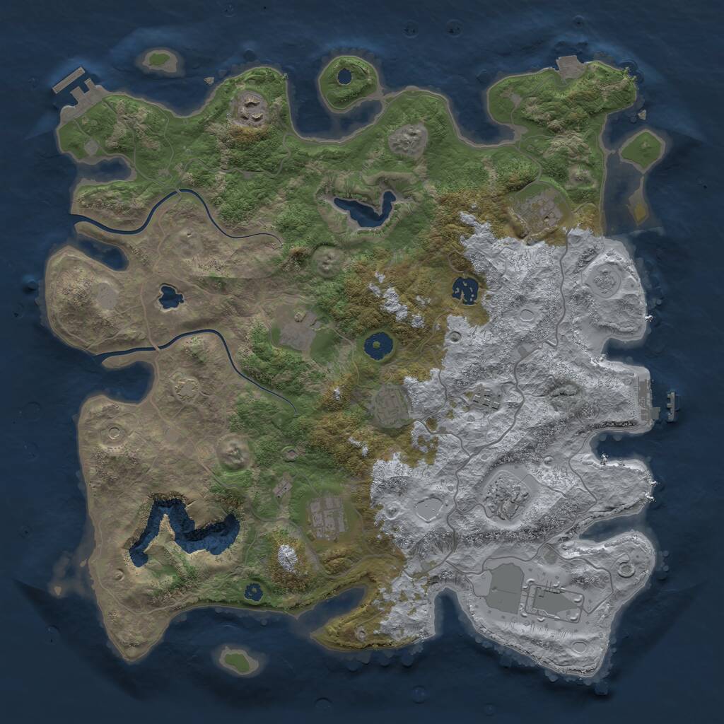 Rust Map: Procedural Map, Size: 4000, Seed: 752957314, 15 Monuments
