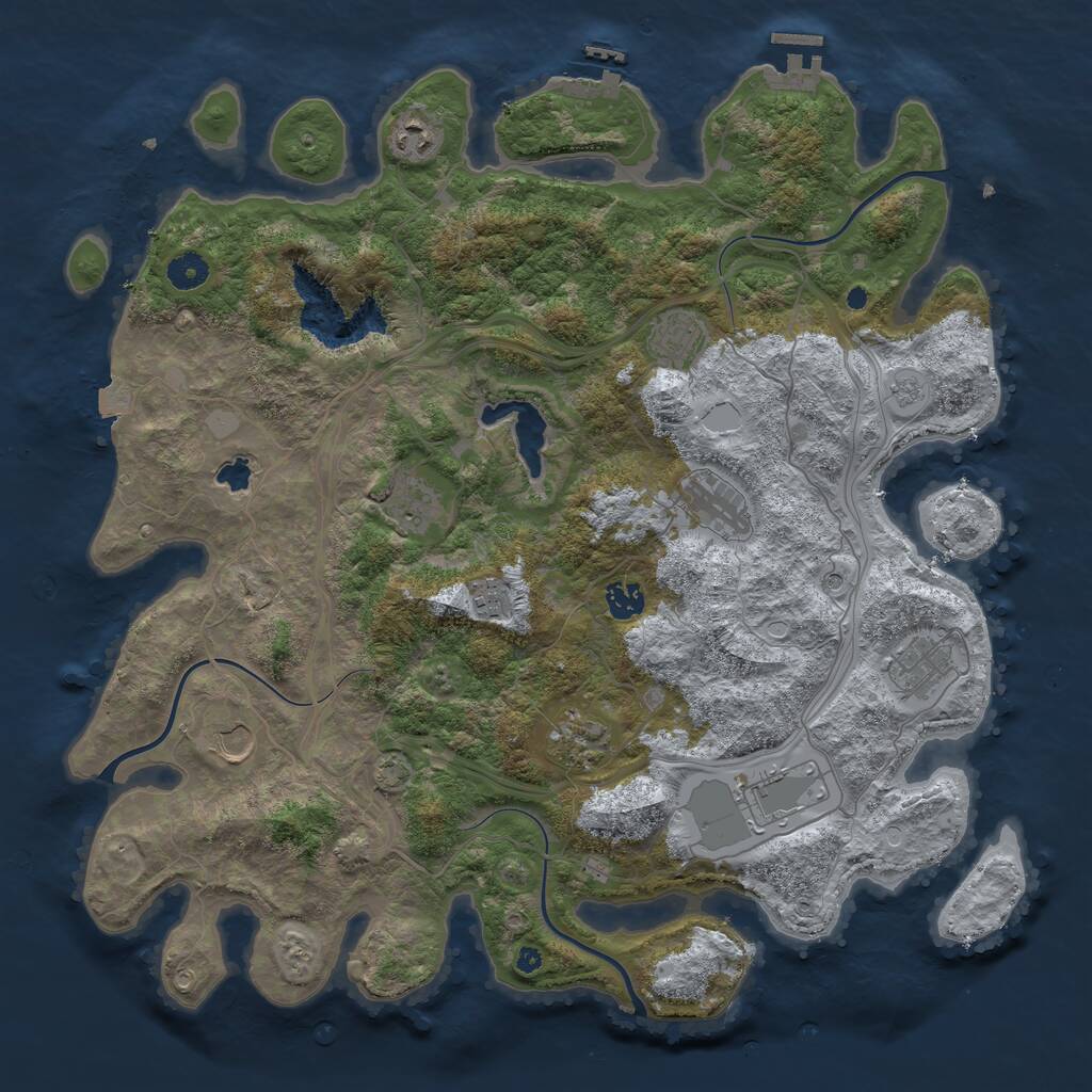 Rust Map: Procedural Map, Size: 4250, Seed: 13321298, 16 Monuments