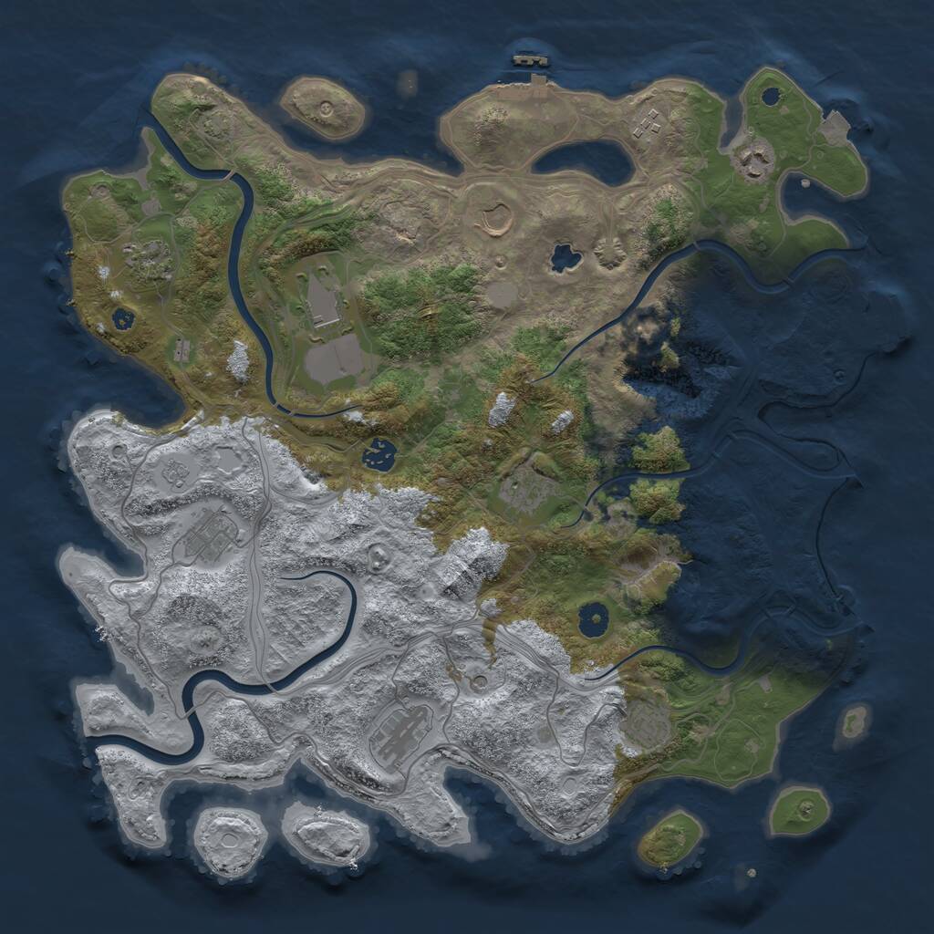 Rust Map: Procedural Map, Size: 4250, Seed: 13477253, 16 Monuments