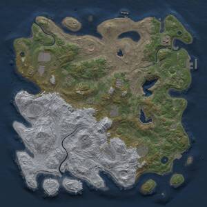 Thumbnail Rust Map: Procedural Map, Size: 4250, Seed: 13477253, 15 Monuments