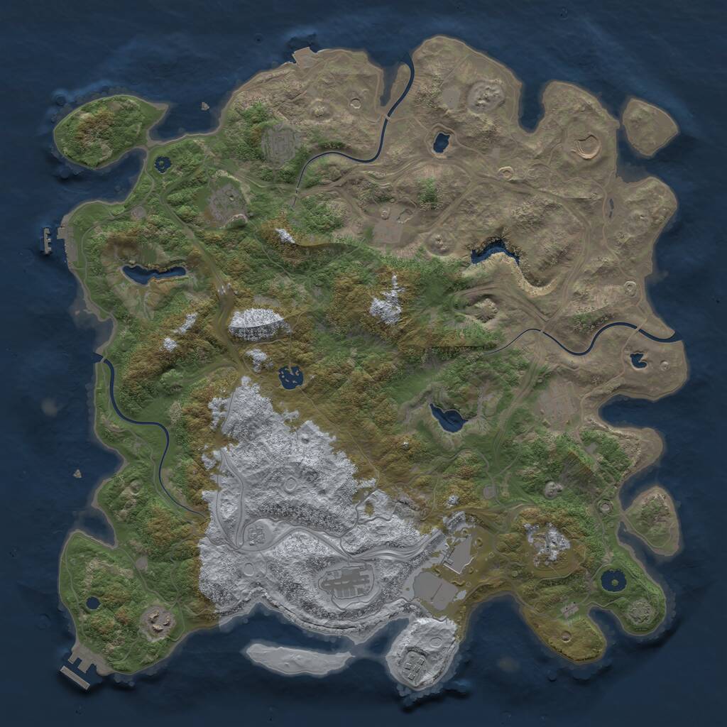 Rust Map: Procedural Map, Size: 4500, Seed: 784231643, 17 Monuments