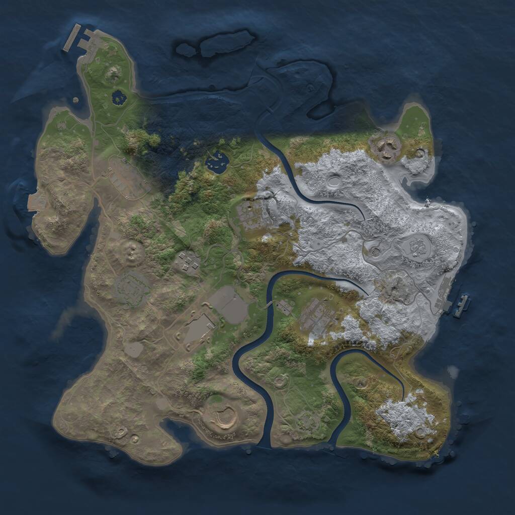 Rust Map: Procedural Map, Size: 3500, Seed: 20686, 15 Monuments
