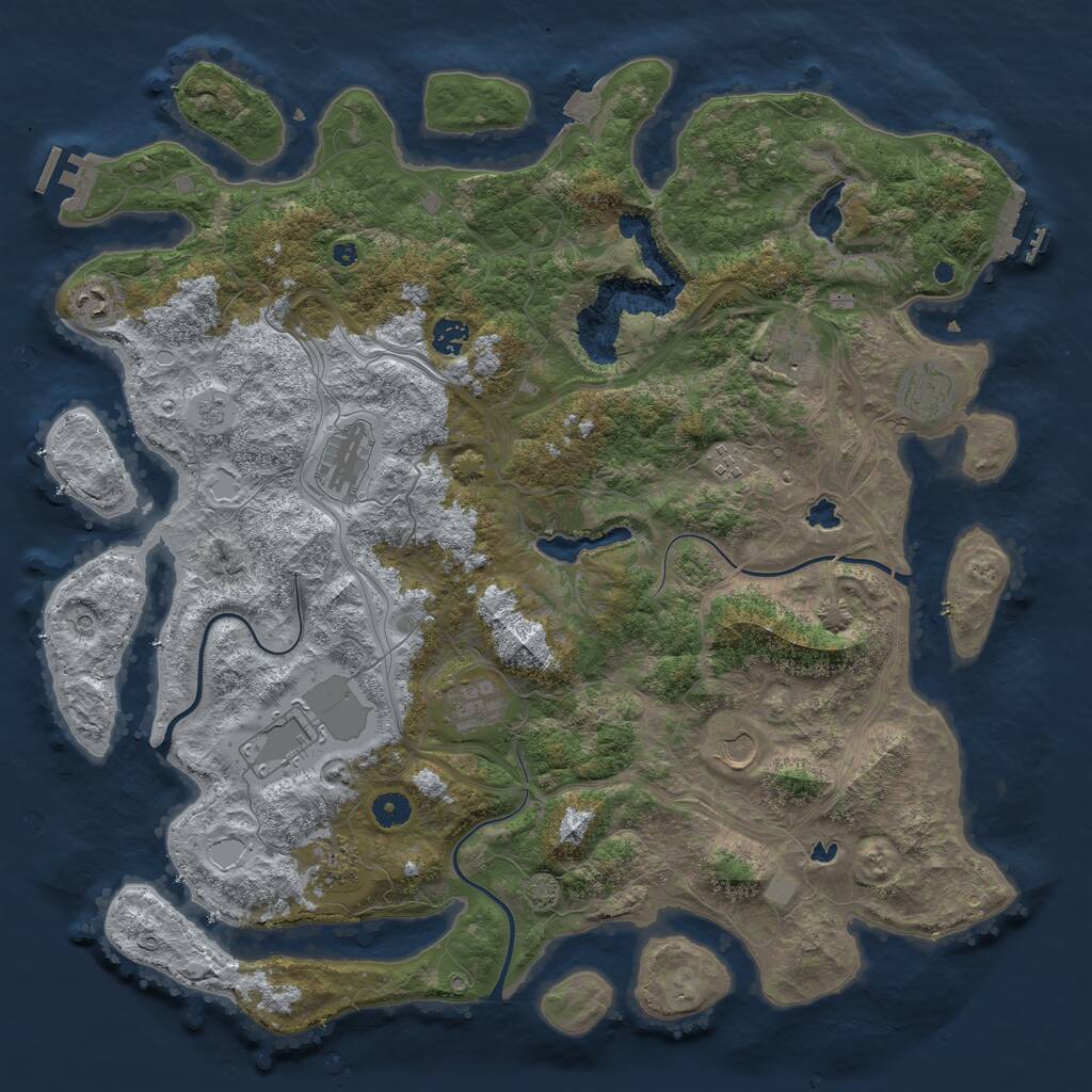 Rust Map: Procedural Map, Size: 4500, Seed: 2038202338, 16 Monuments