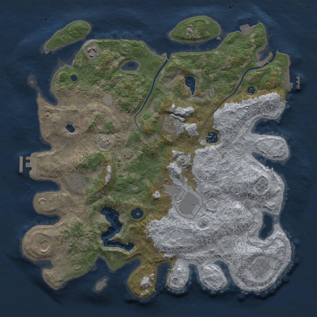 Rust Map: Procedural Map, Size: 4000, Seed: 148773, 14 Monuments