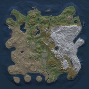 Thumbnail Rust Map: Procedural Map, Size: 4000, Seed: 442369244, 14 Monuments