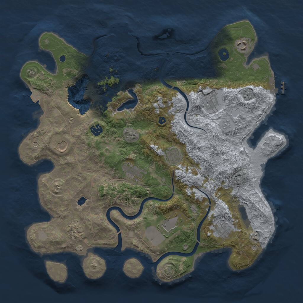 Rust Map: Procedural Map, Size: 4000, Seed: 442369244, 16 Monuments