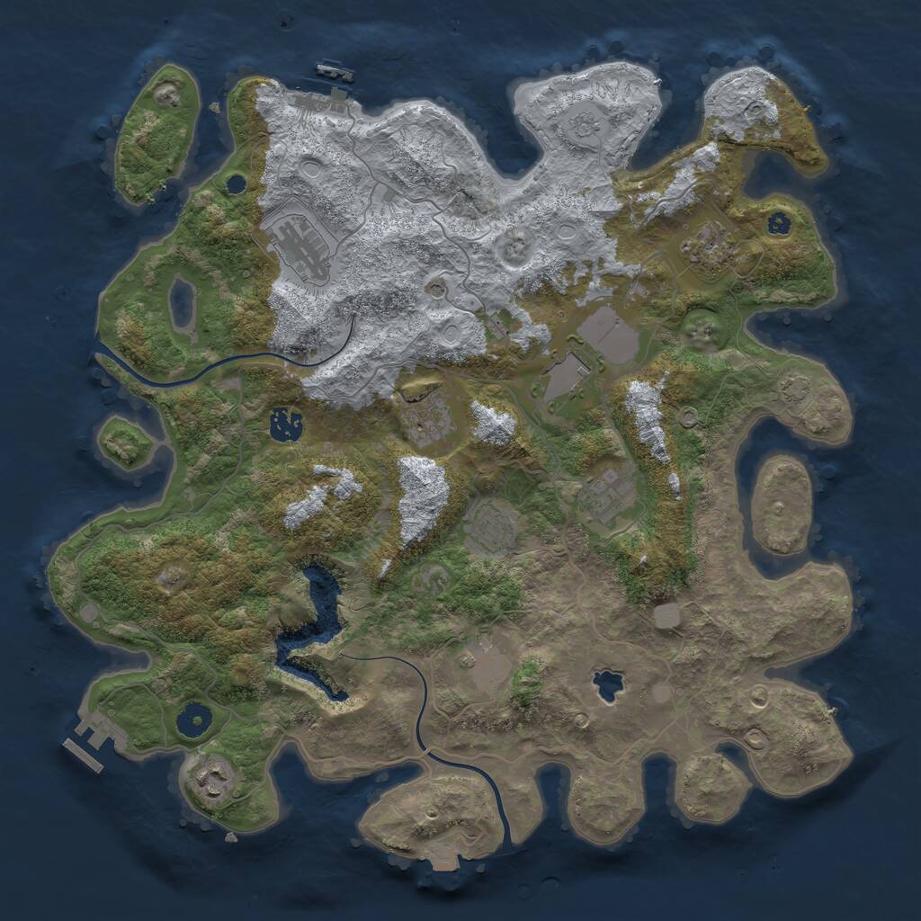 Rust Map: Procedural Map, Size: 4000, Seed: 1114524, 15 Monuments