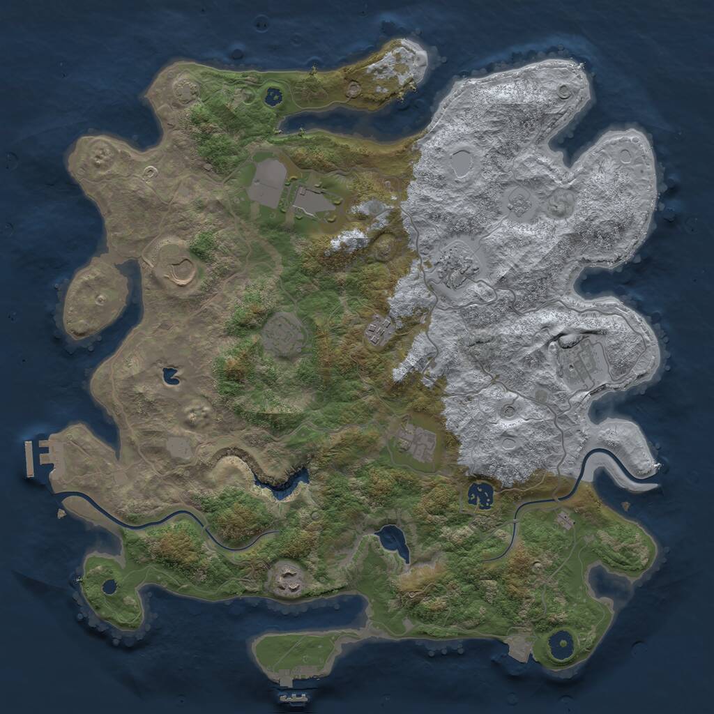 Rust Map: Procedural Map, Size: 4000, Seed: 1095376318, 15 Monuments