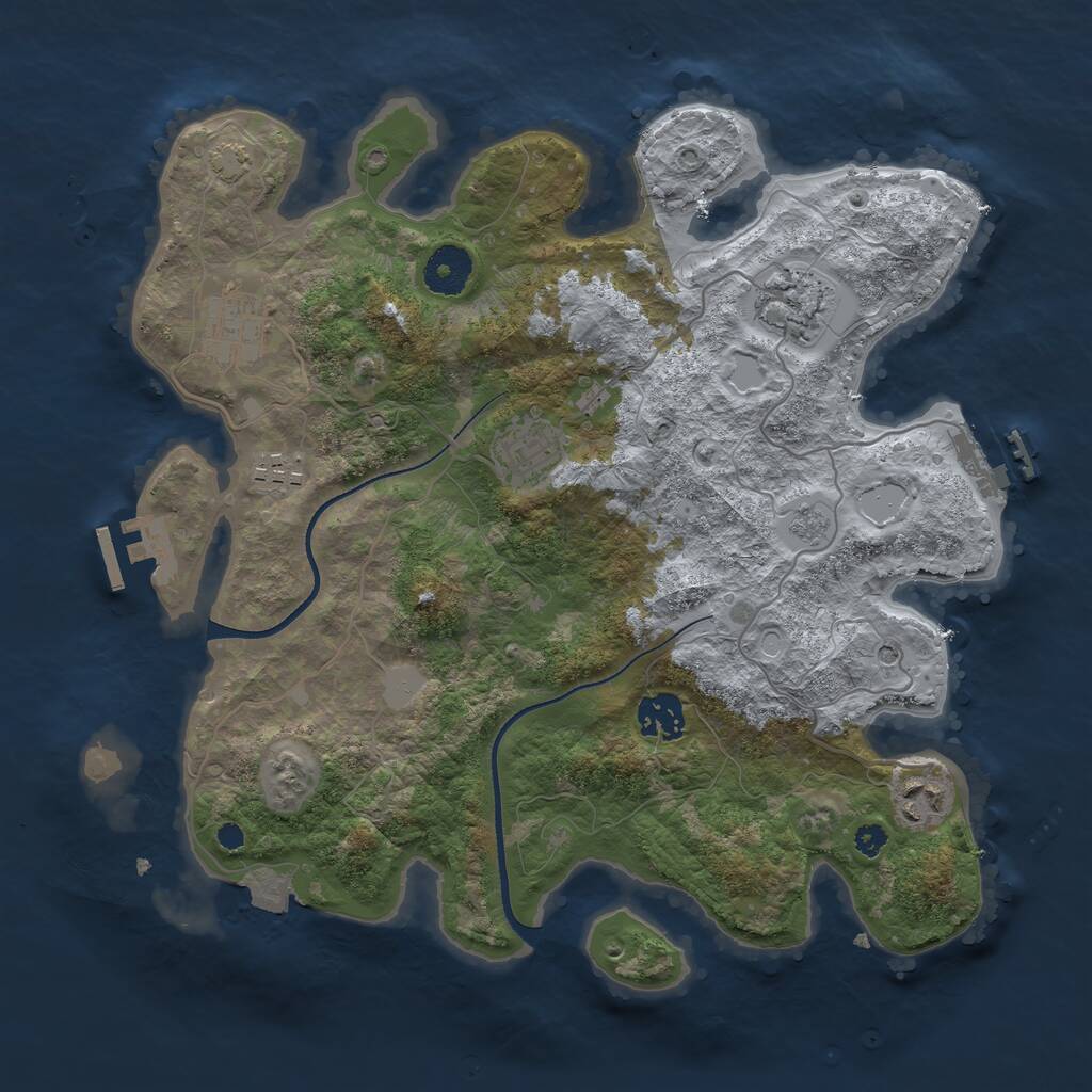 Rust Map: Procedural Map, Size: 3400, Seed: 2099170582, 12 Monuments
