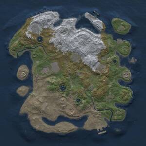 Thumbnail Rust Map: Procedural Map, Size: 3750, Seed: 1121456, 13 Monuments