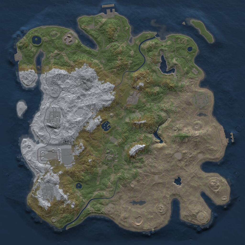 Rust Map: Procedural Map, Size: 4000, Seed: 2102271015, 15 Monuments