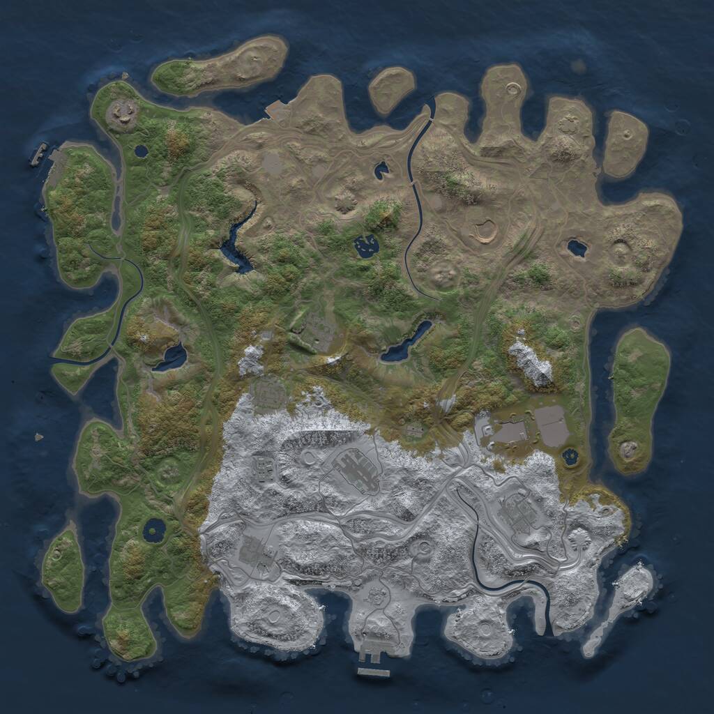 Rust Map: Procedural Map, Size: 4500, Seed: 1605031185, 16 Monuments