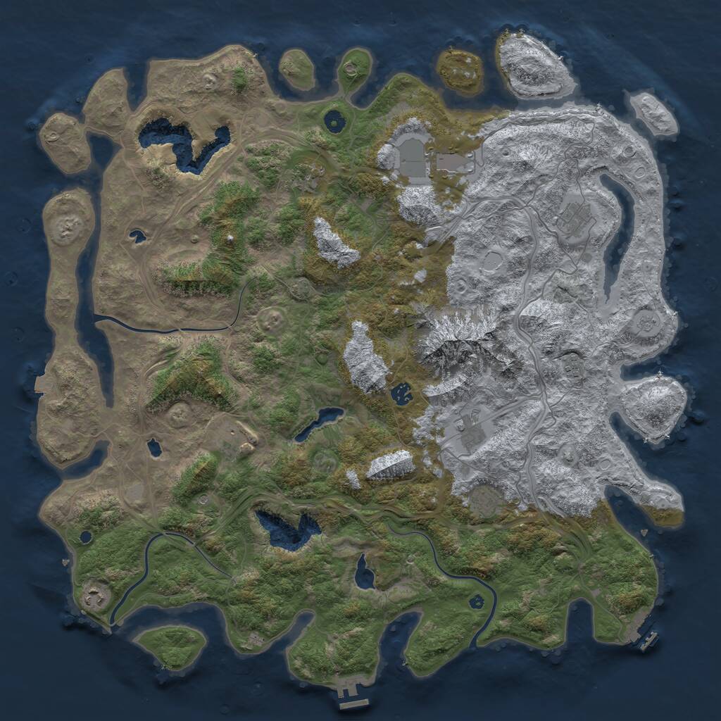 Rust Map: Procedural Map, Size: 5000, Seed: 496342581, 15 Monuments