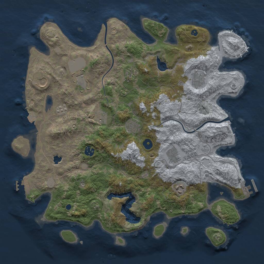 Rust Map: Procedural Map, Size: 4000, Seed: 791199, 16 Monuments