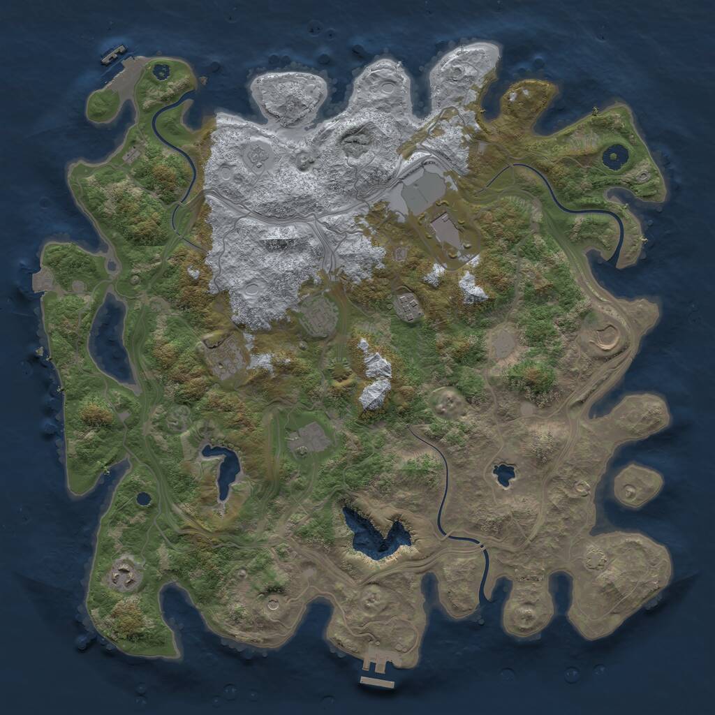 Rust Map: Procedural Map, Size: 4250, Seed: 1871628767, 13 Monuments