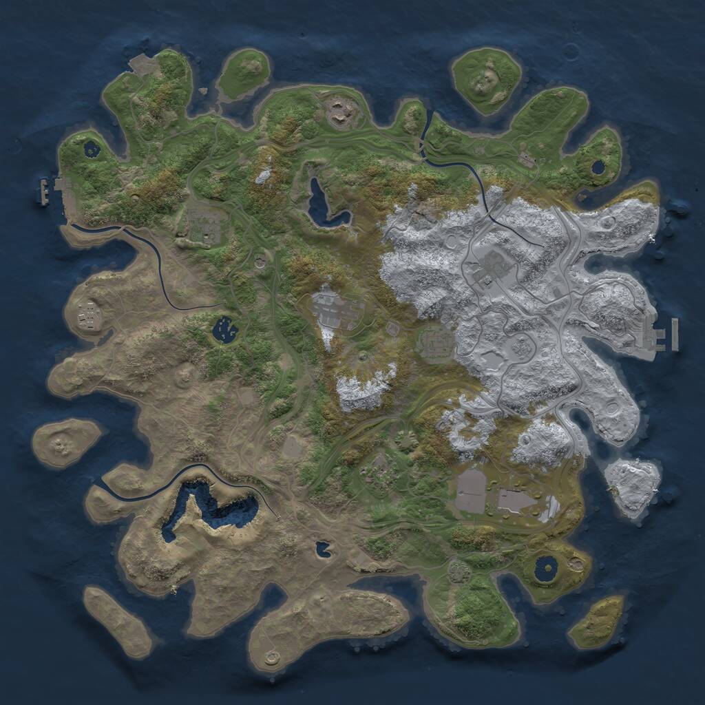 Rust Map: Procedural Map, Size: 4250, Seed: 1145144104, 15 Monuments