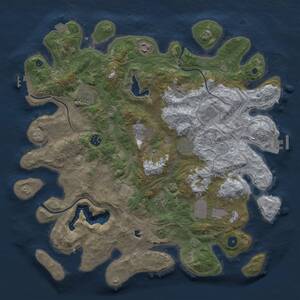 Thumbnail Rust Map: Procedural Map, Size: 4250, Seed: 1145144104, 15 Monuments