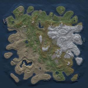 Thumbnail Rust Map: Procedural Map, Size: 4250, Seed: 1145144104, 13 Monuments
