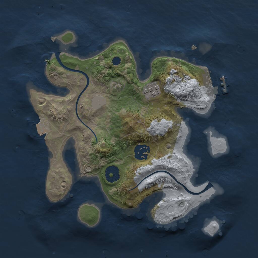 Rust Map: Procedural Map, Size: 2450, Seed: 1846835669, 4 Monuments