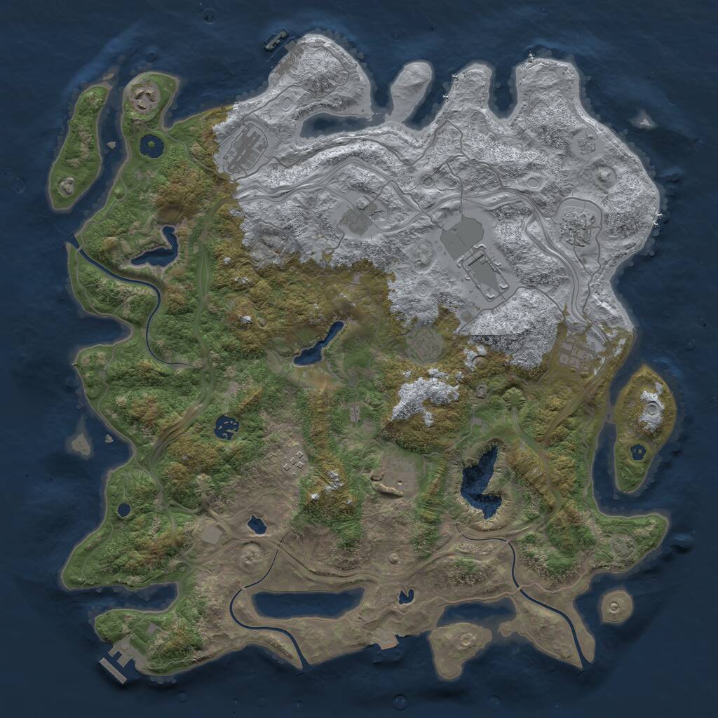 Rust Map: Procedural Map, Size: 4500, Seed: 18106, 16 Monuments