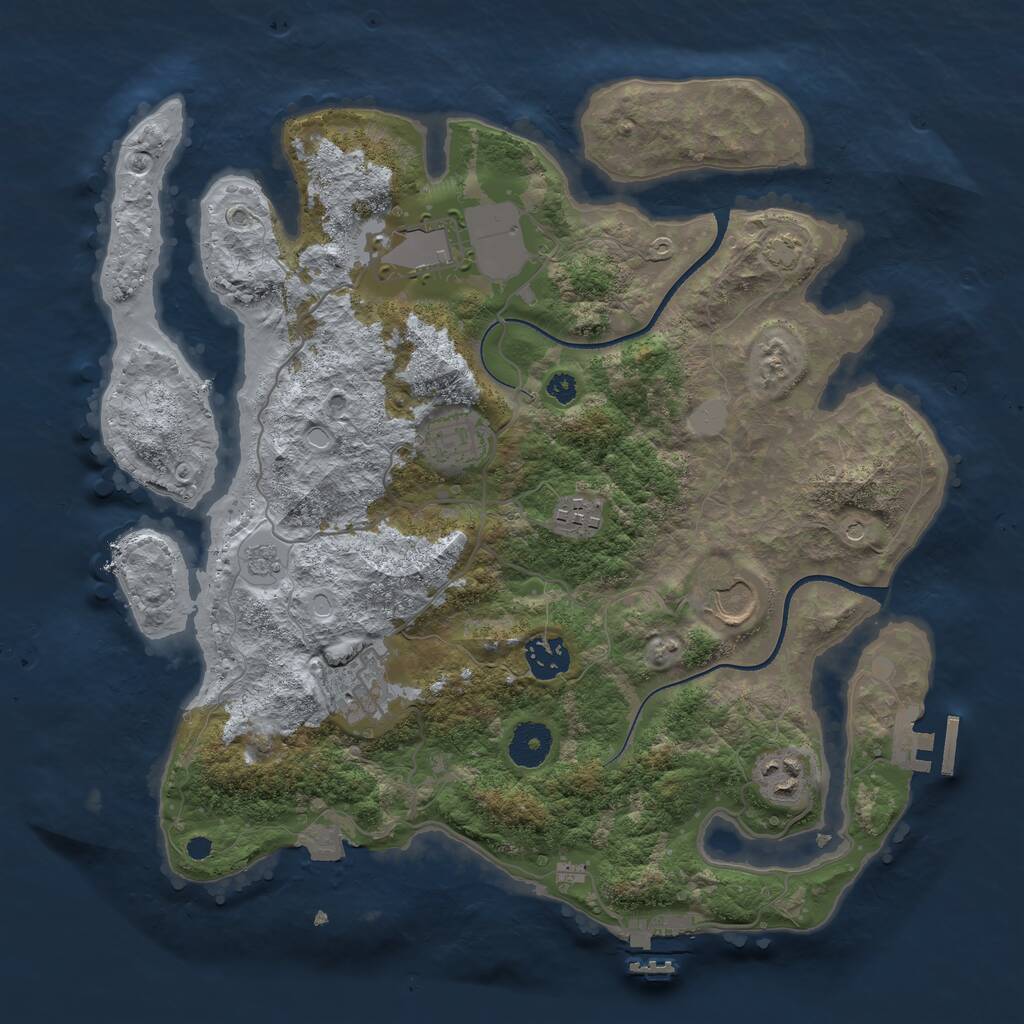 Rust Map: Procedural Map, Size: 3500, Seed: 1589013473, 13 Monuments