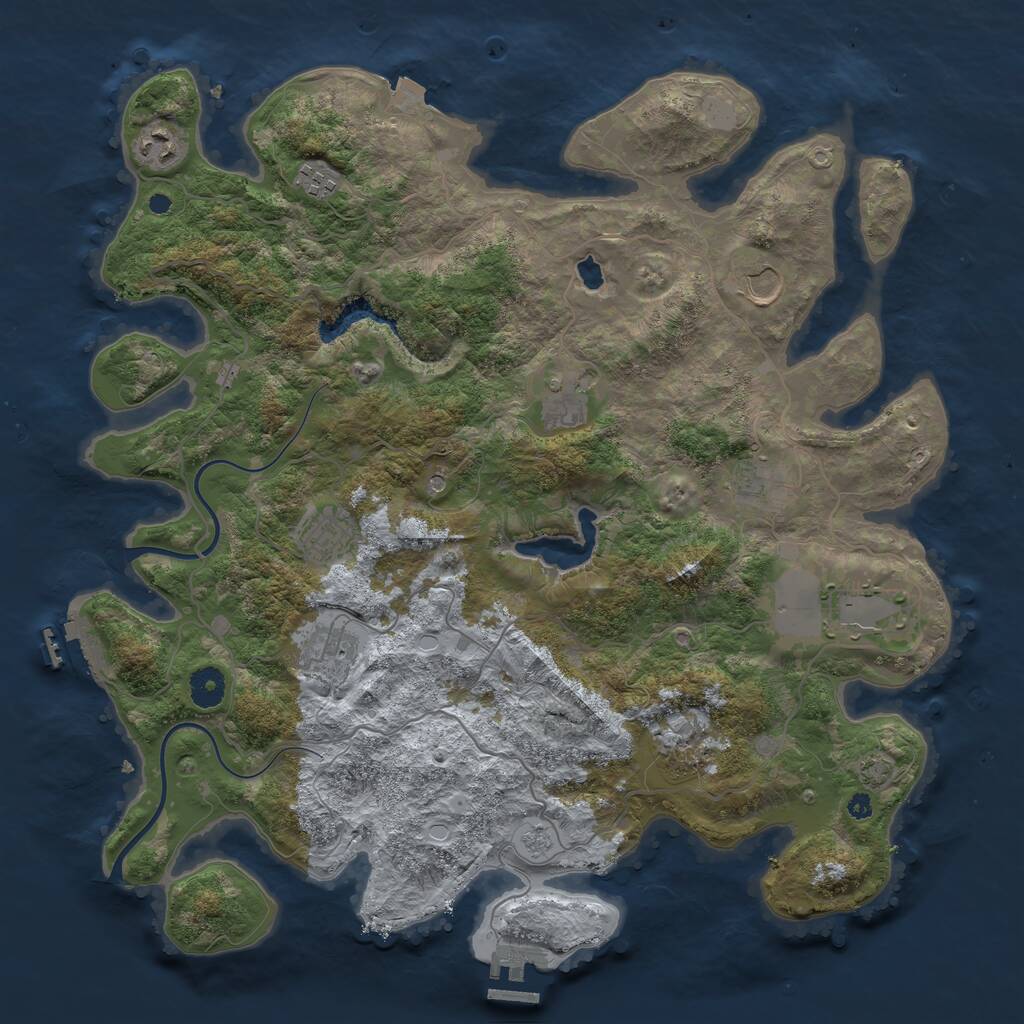 Rust Map: Procedural Map, Size: 4000, Seed: 877317247, 15 Monuments