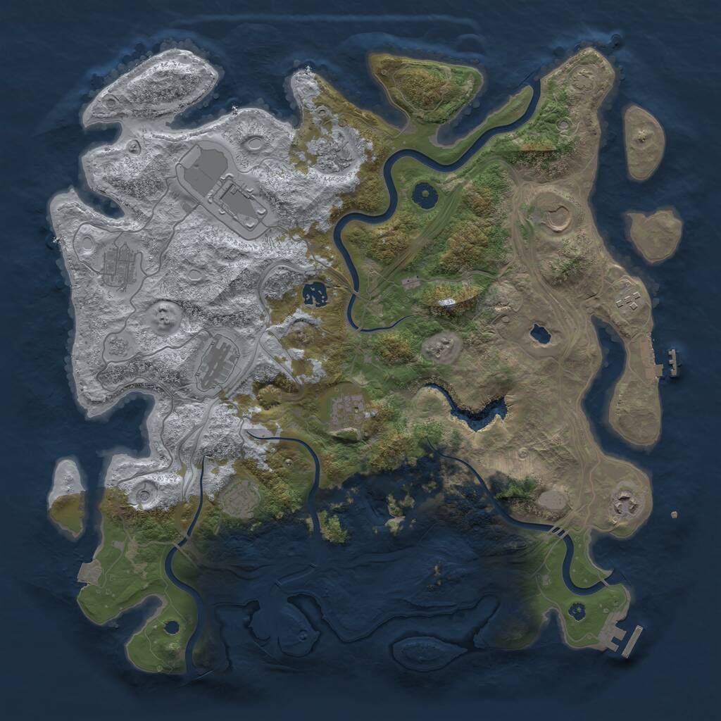 Rust Map: Procedural Map, Size: 4250, Seed: 4202, 16 Monuments