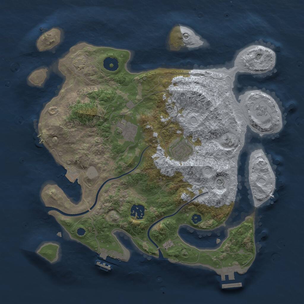 Rust Map: Procedural Map, Size: 3100, Seed: 148588794, 9 Monuments