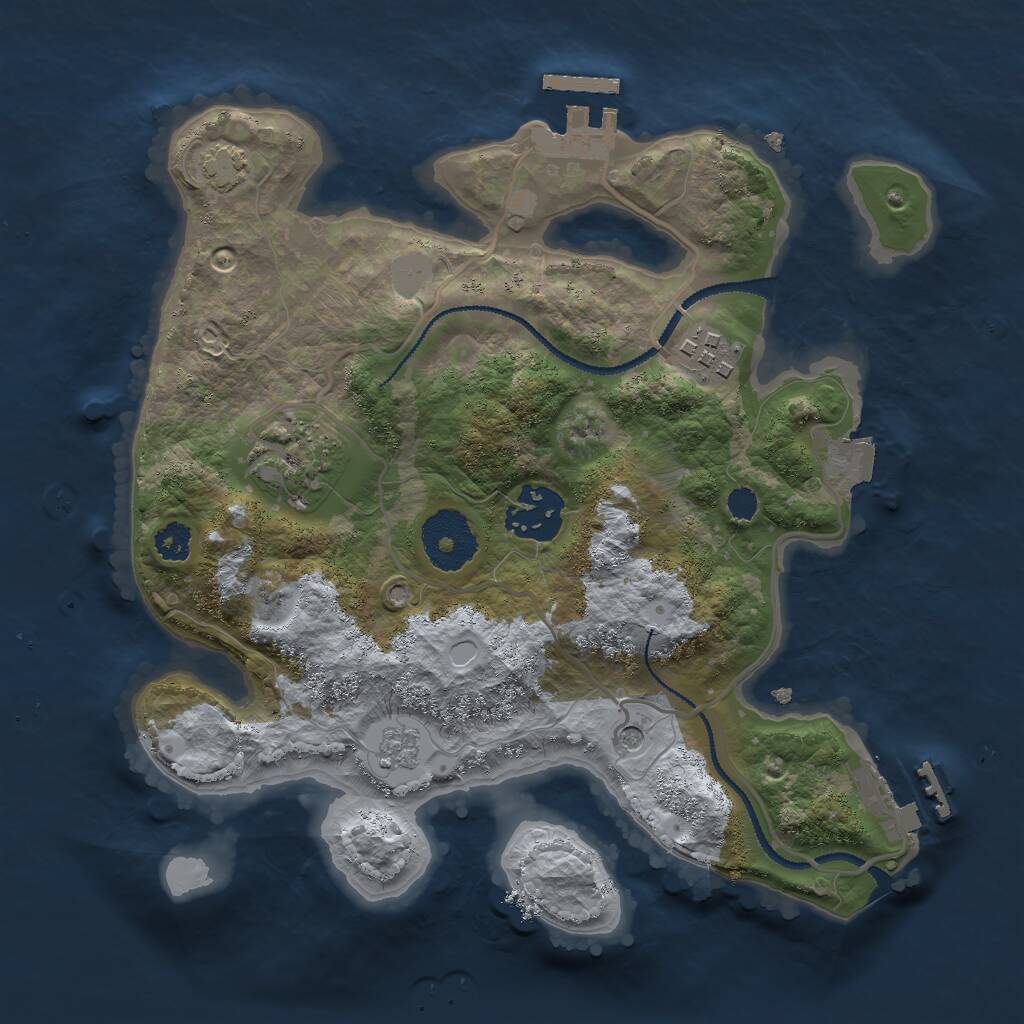 Rust Map: Procedural Map, Size: 2700, Seed: 1820975698, 9 Monuments