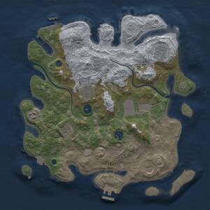 Thumbnail Rust Map: Procedural Map, Size: 3500, Seed: 247708957, 14 Monuments