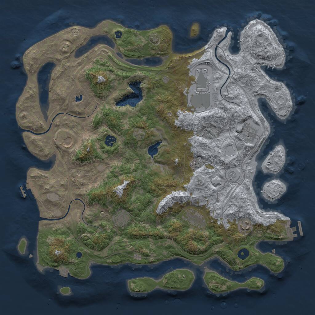 Rust Map: Procedural Map, Size: 4250, Seed: 2086795285, 14 Monuments