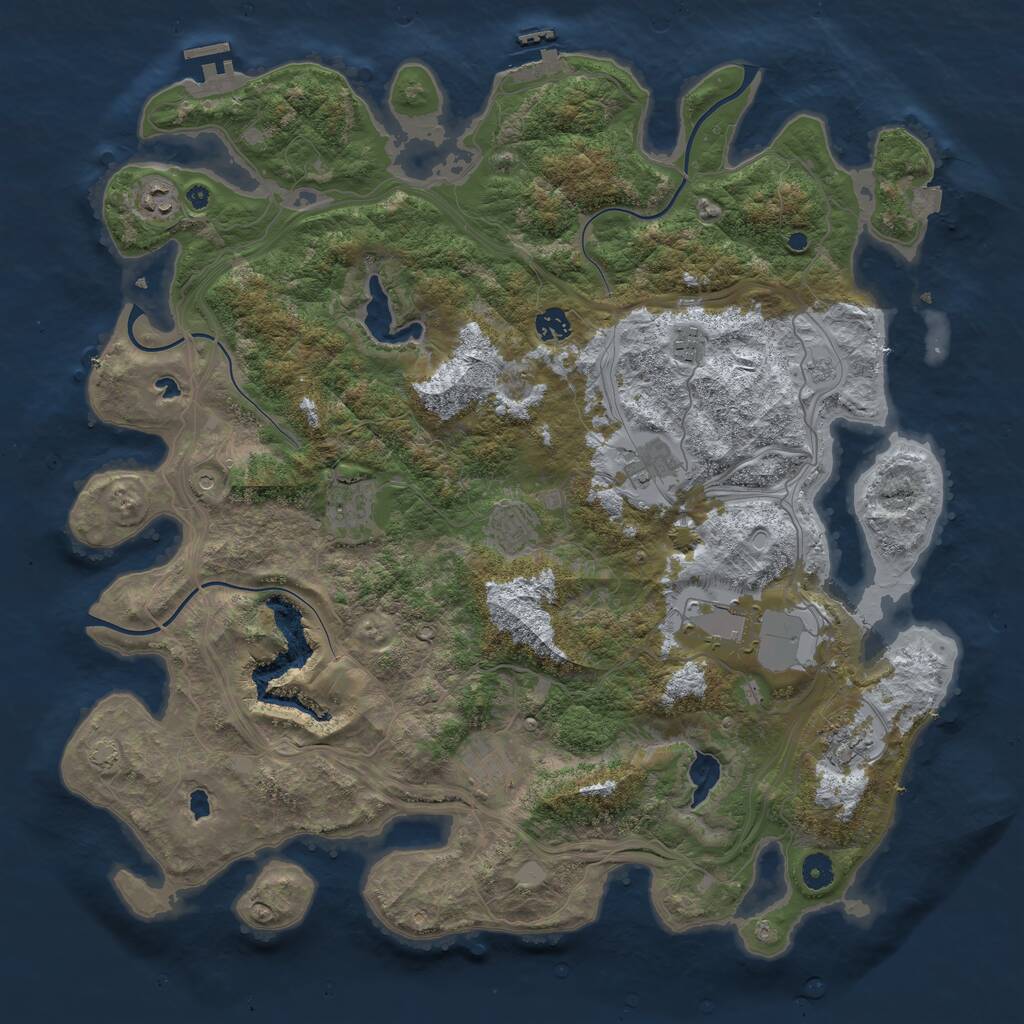 Rust Map: Procedural Map, Size: 4500, Seed: 1740793438, 15 Monuments