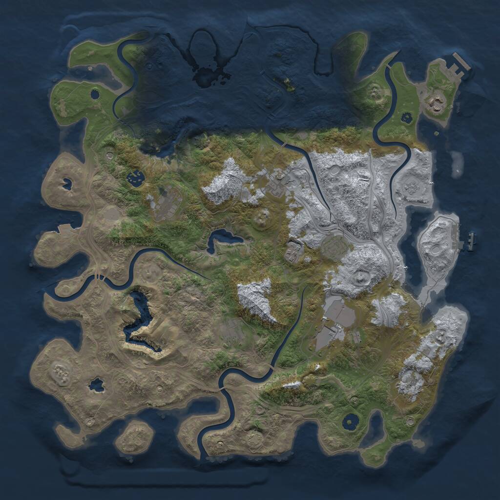 Rust Map: Procedural Map, Size: 4500, Seed: 1740793438, 15 Monuments