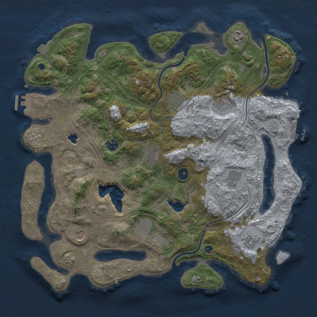 Rust Map: Procedural Map, Size: 4250, Seed: 224600715, 16 Monuments
