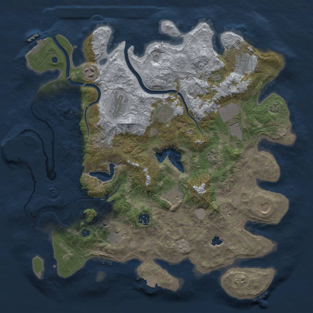 Rust Map: Procedural Map, Size: 4000, Seed: 131698768, 17 Monuments