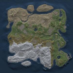 Thumbnail Rust Map: Procedural Map, Size: 3500, Seed: 1281495443, 16 Monuments