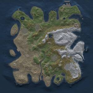 Thumbnail Rust Map: Procedural Map, Size: 3500, Seed: 2396625, 14 Monuments