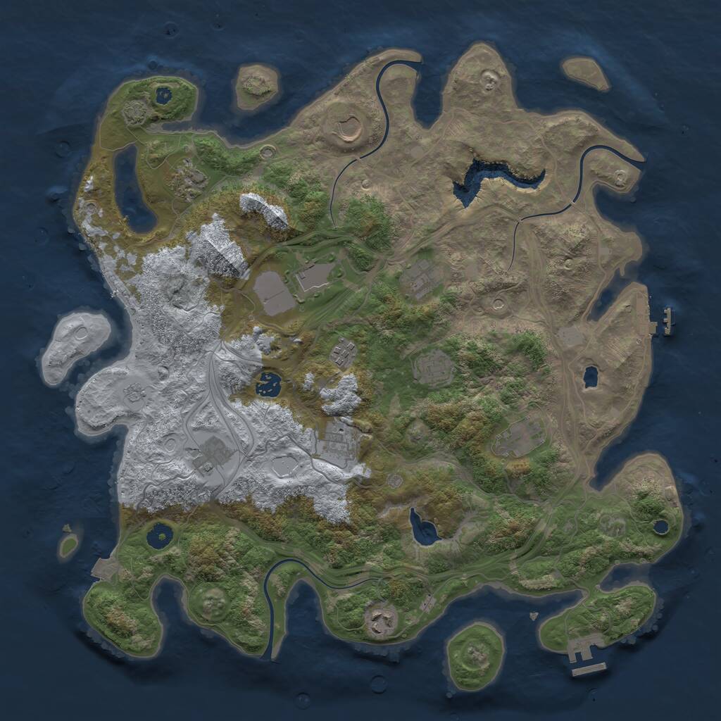 Rust Map: Procedural Map, Size: 4250, Seed: 1569039140, 17 Monuments